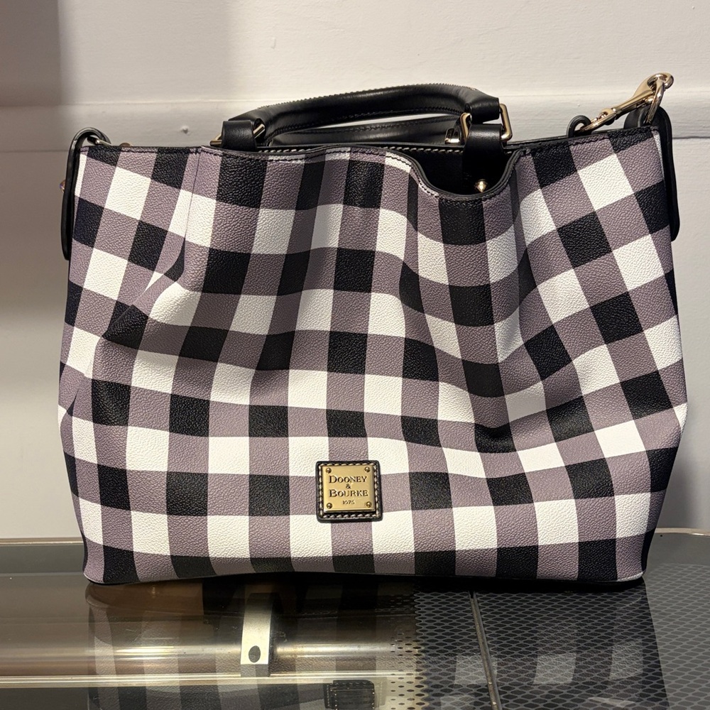 Dooney & Bourke Black and White Plaid Tote